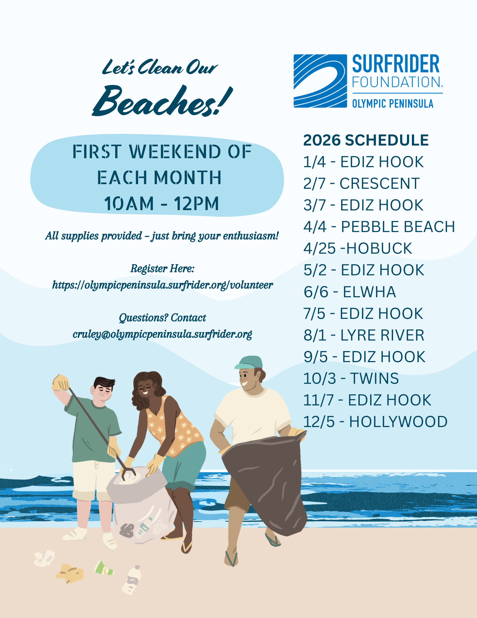 2026 Beach Cleanup Dates