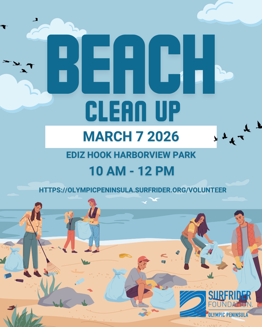Blue Modern Beach Clean Up Event Instagram Post 
