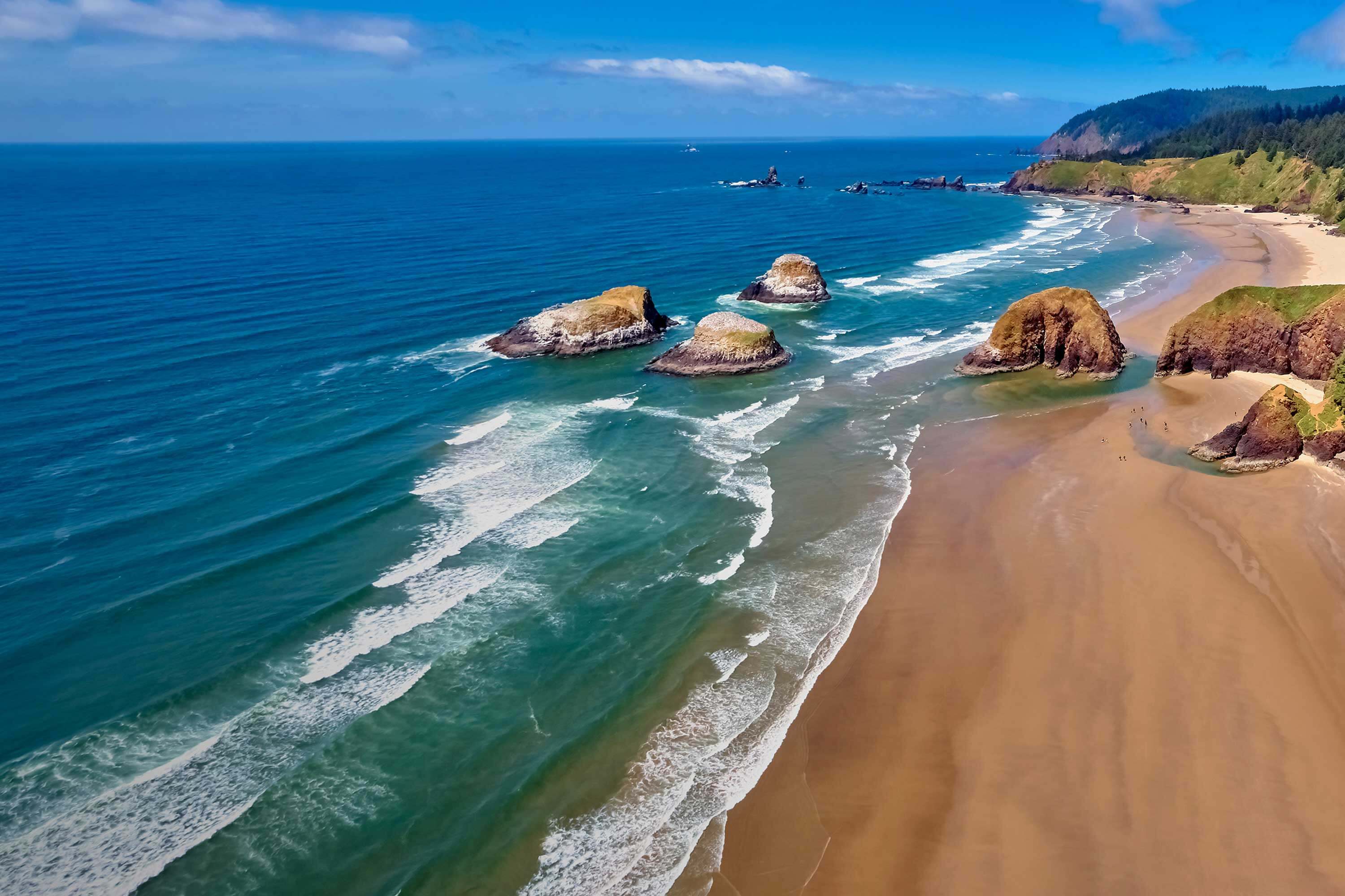 Pacific Northwest beach with small waves